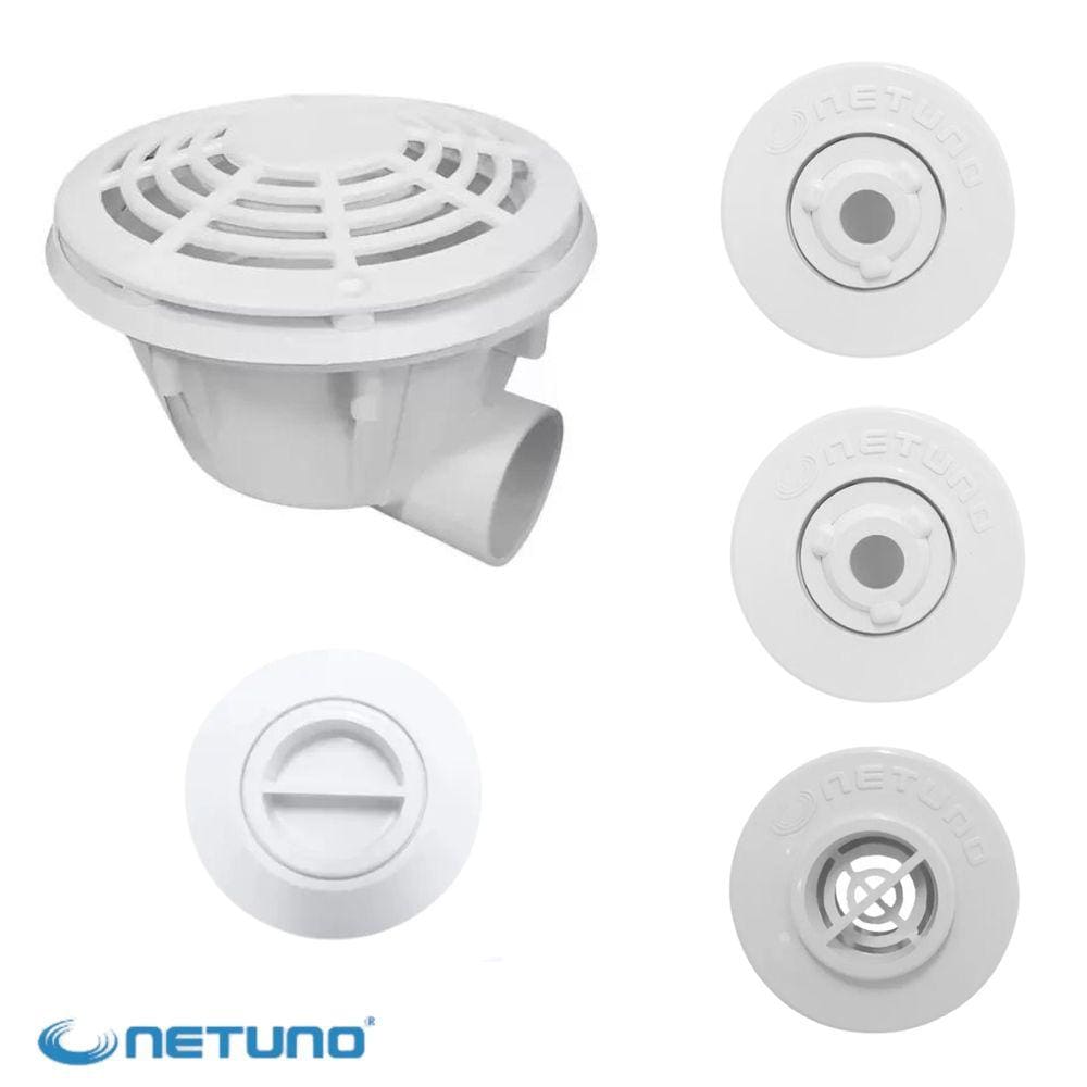 Kit Omega Dreno + Retornos + Aspiração + Quebra Onda Netuno