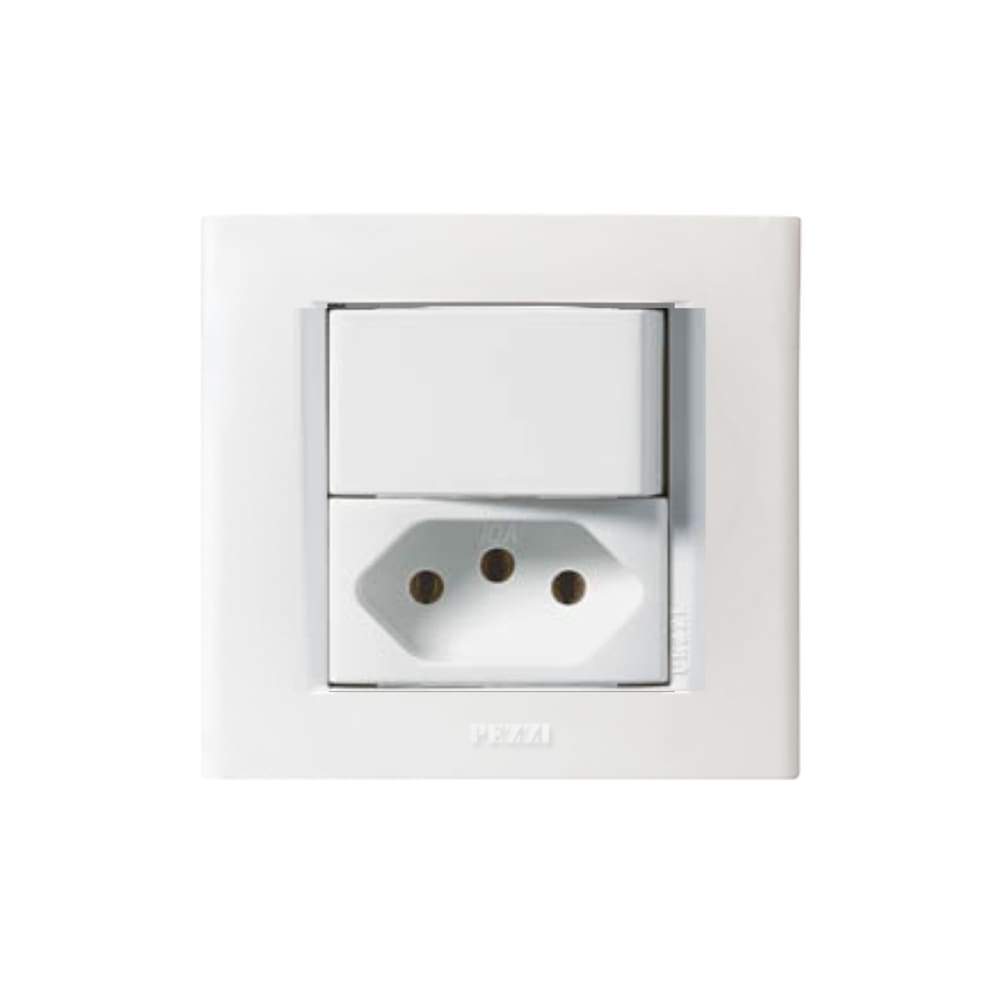 Conjunto Tomada 20A + Interruptor Simples Embutir Moveis Pezzi