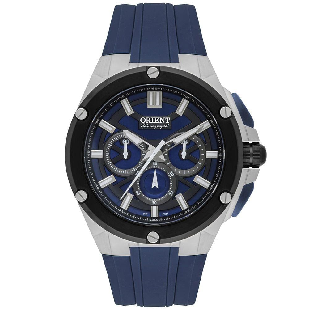 Relógio ORIENT masculino analógico cronógrafo azul MBSPC045 D1DX