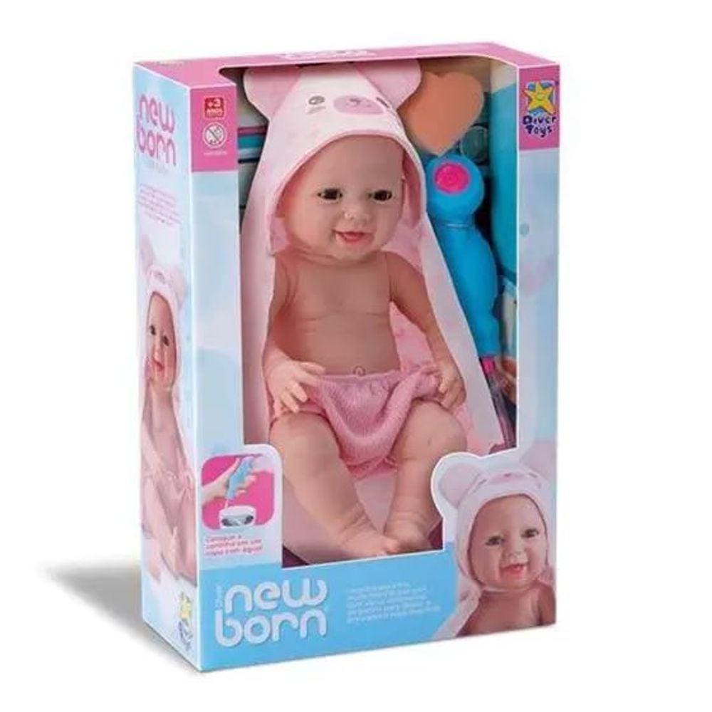 Boneca Bebê Reborn - New Born - Faz Xixi Divertoys Com Acessório 8046