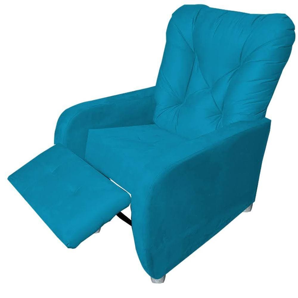 Poltrona De Amamentação Reclinavel Quarto Sala Paris Turquesa