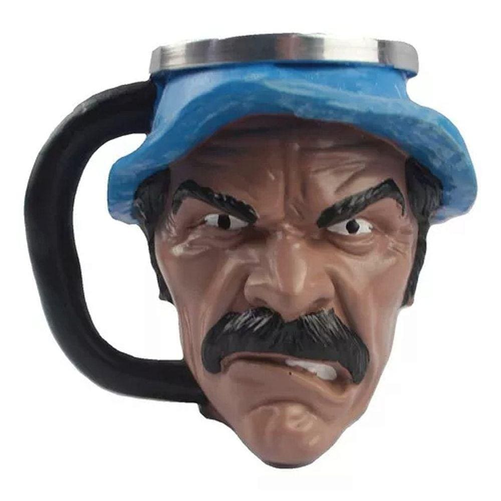 Caneca 3D Seu Madruga Inox Resina Decorativa: Chaves/Chapolin