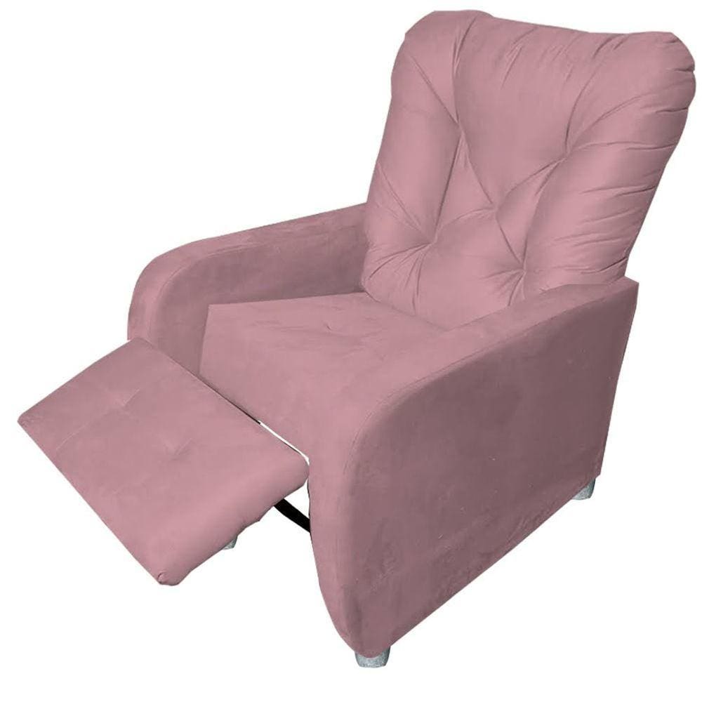Poltrona De Amamentação Reclinavel Quarto Sala Paris Rosa