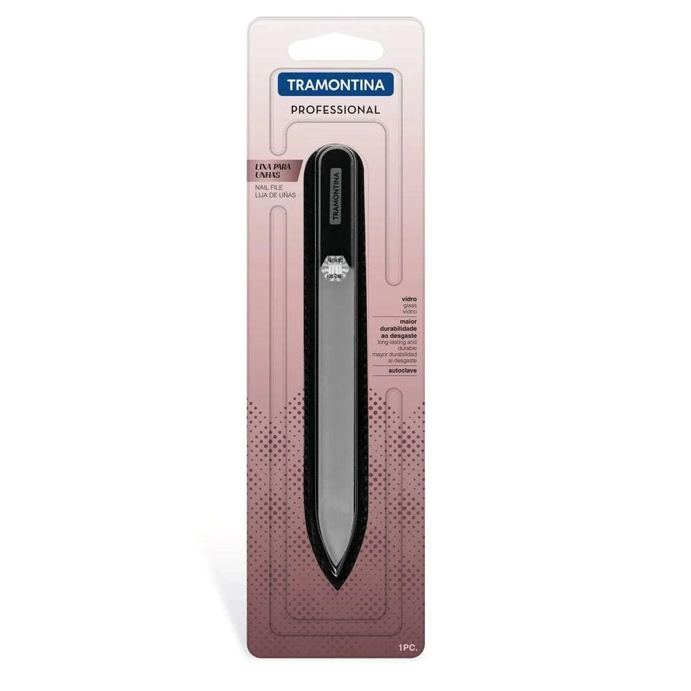 Lixa de Unhas Profissional Manicure Pedicure Capa Protetora Vidro Tramontina