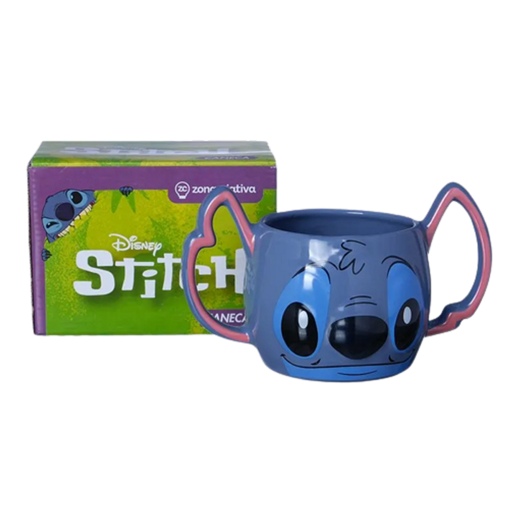 Caneca 3D Stitch Alça Dupla: Disney