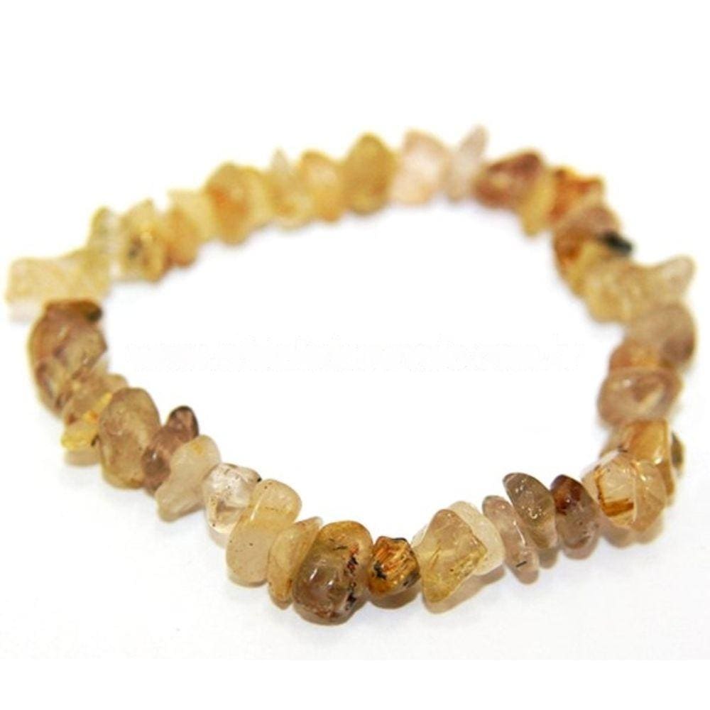 Pulseira Cristal Rutilado Montagem Fio Silicone