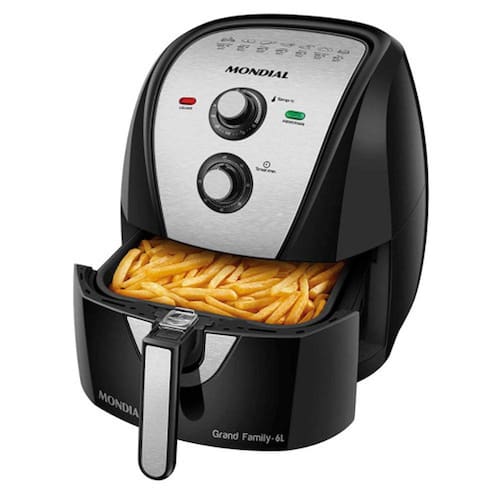 Fritadeira Sem Óleo Mondial 6L 1900W AFN 60BI Inox - 110V Menor preço em Fritadeira Sem Óleo Mondial 6L 1900W AFN 60BI Inox - 110V