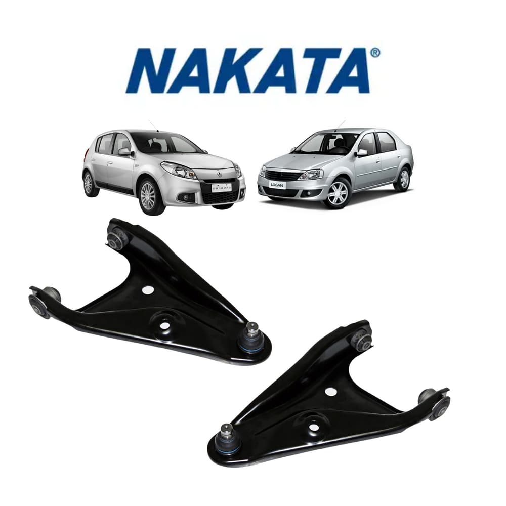 Par Bandeja Suspensão Com Pivô Dianteira Nakata Renault Sandero 2007 A 2013