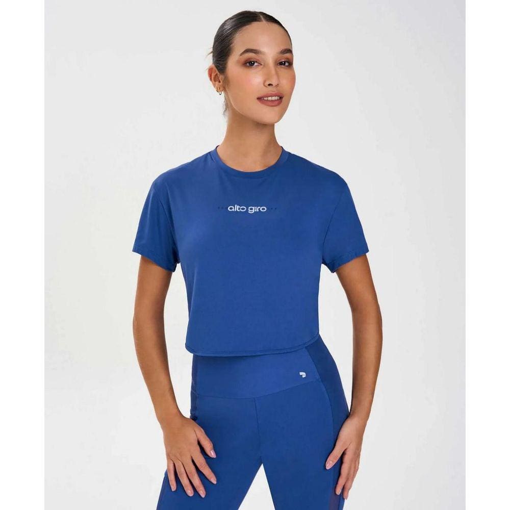 T-shirt Alto Giro Skin Fit Tule E Abertura Costas Feminina Ref:2341701