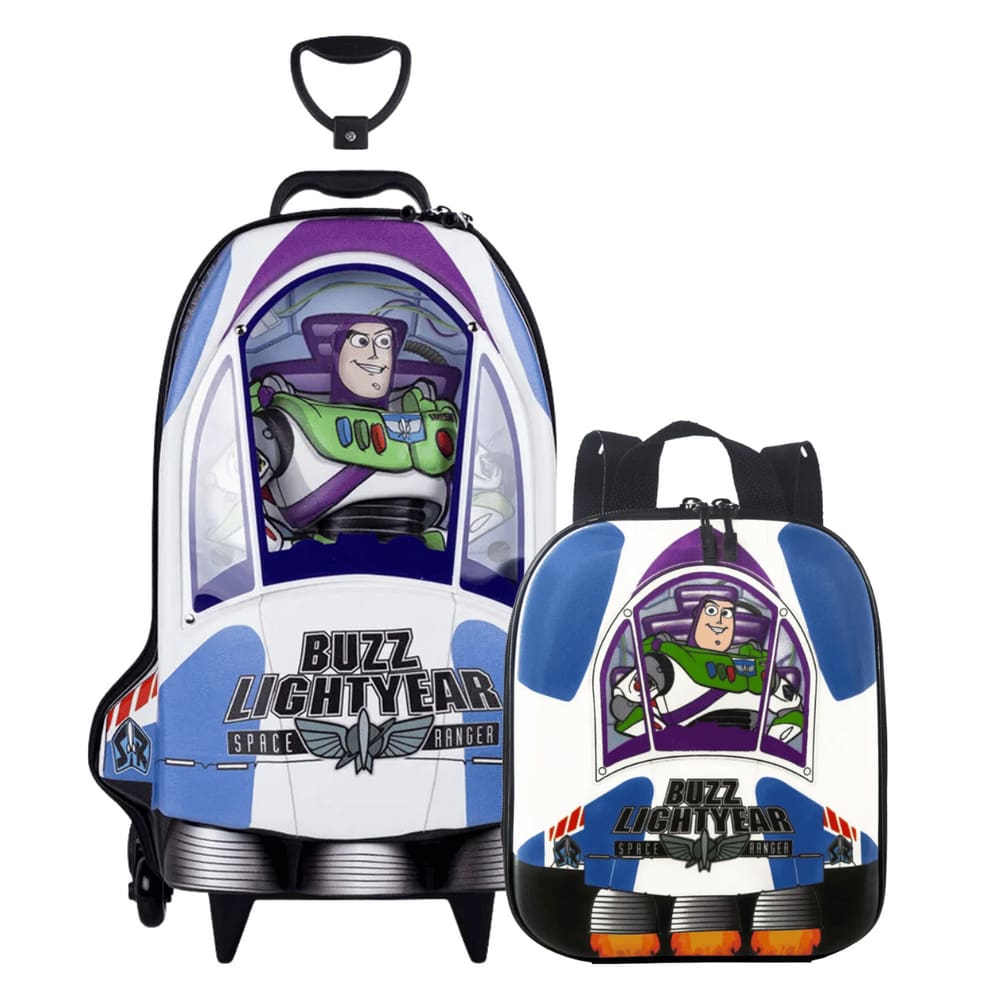 Kit Escolar Mala Buzz Lightyear 3D e Lancheira Diplomata