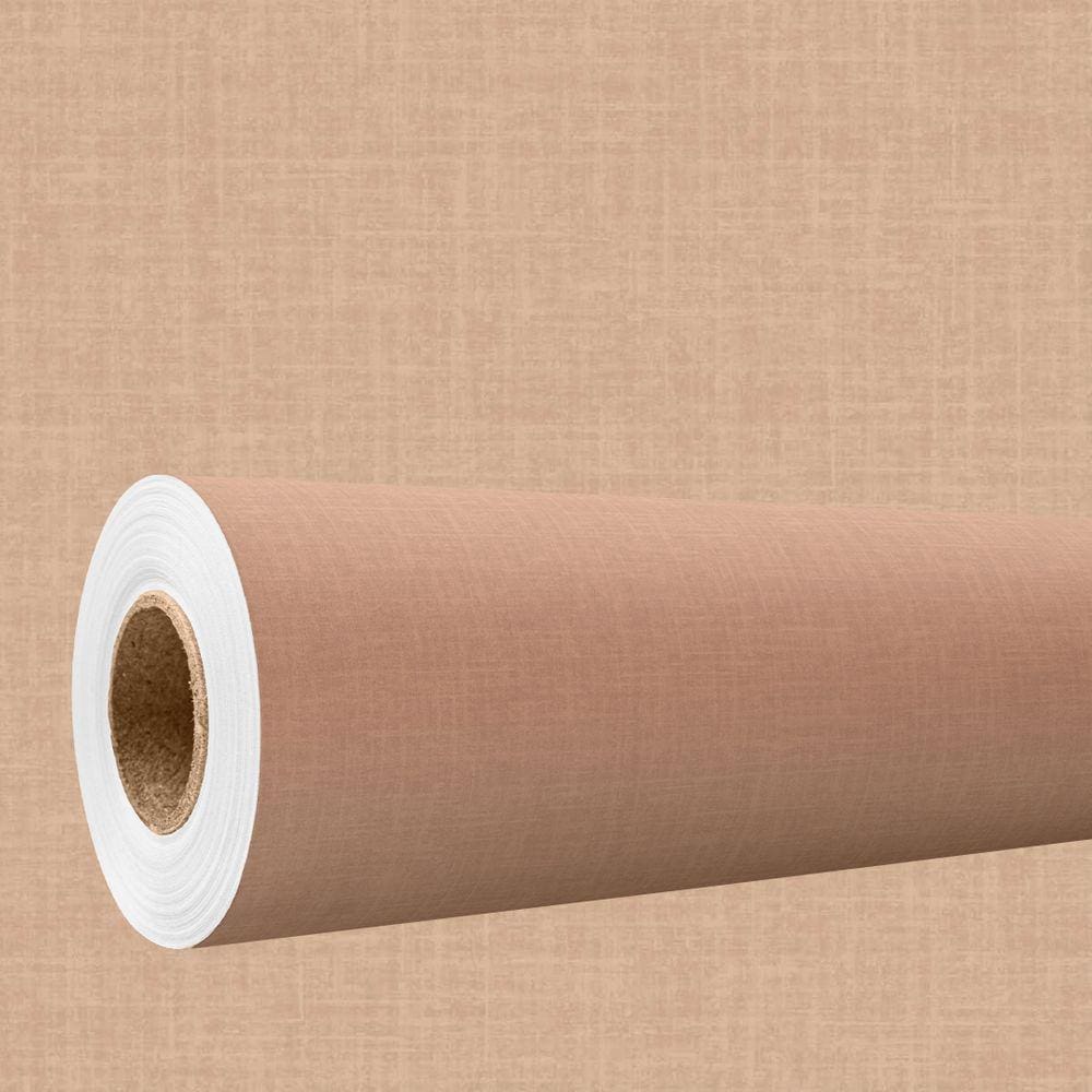 Papel de parede 3D Auto Adesivo efeito tecido linho bege Estampado Decorativo Vinil Quarto 18m