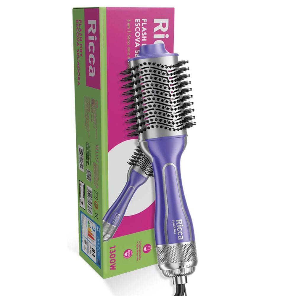 Escova Secadora Ricca Flash Dry 1300W Bivolt