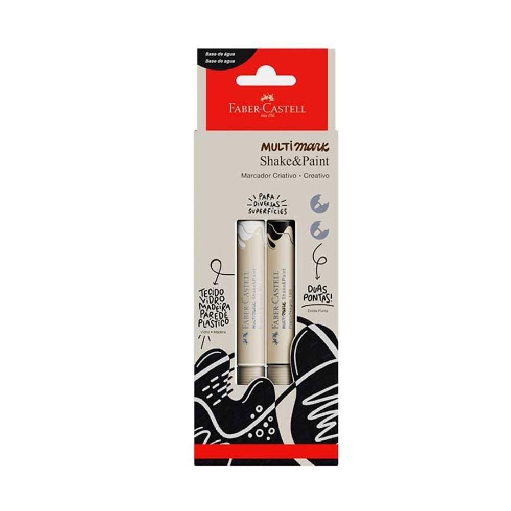 Marcador permanente Multimark Preto e Branco Faber-Castell