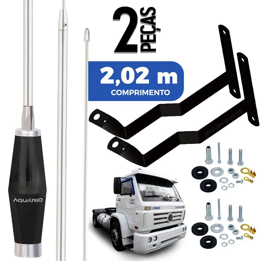 2 Antena Px Mini Maria Mole Inox 1,40m Alongador 60cm Vw Titan Fuscão Parafusos Anti-furto