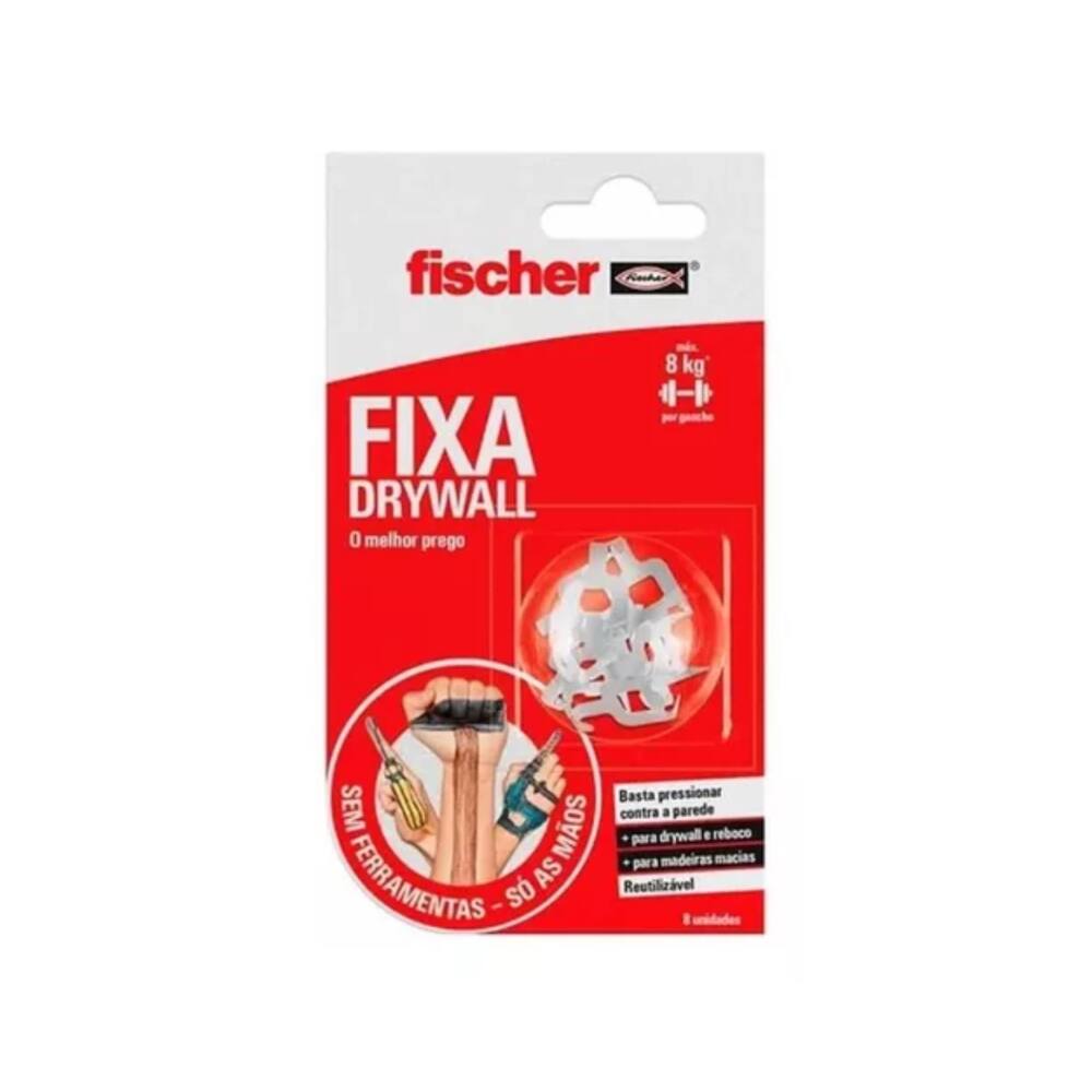 Suporte De Fixação Removível Fischer - Fixa Drywal C/ 08 Un