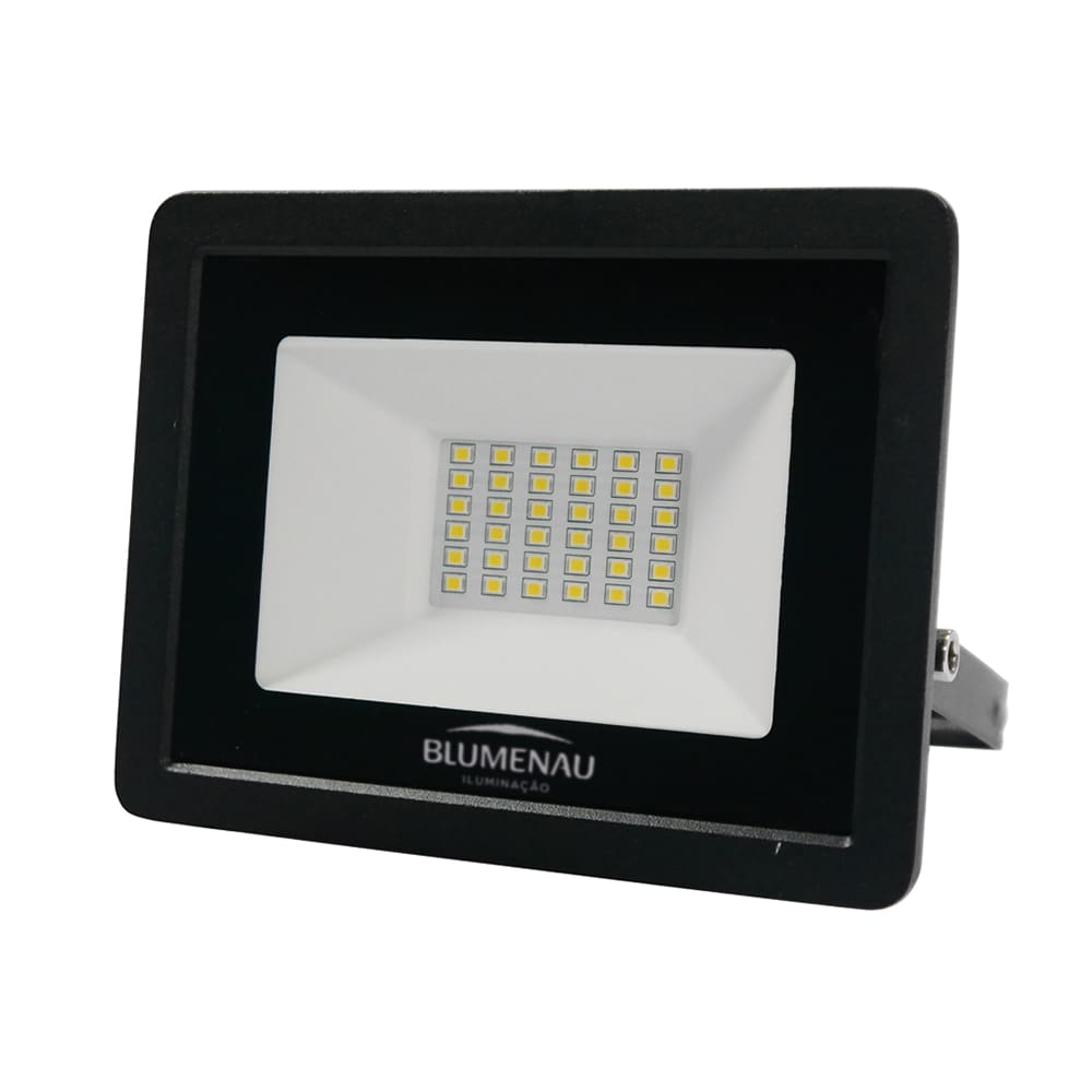 Refletor Blumenau de Led Slim 30W Verde Preto Bivolt