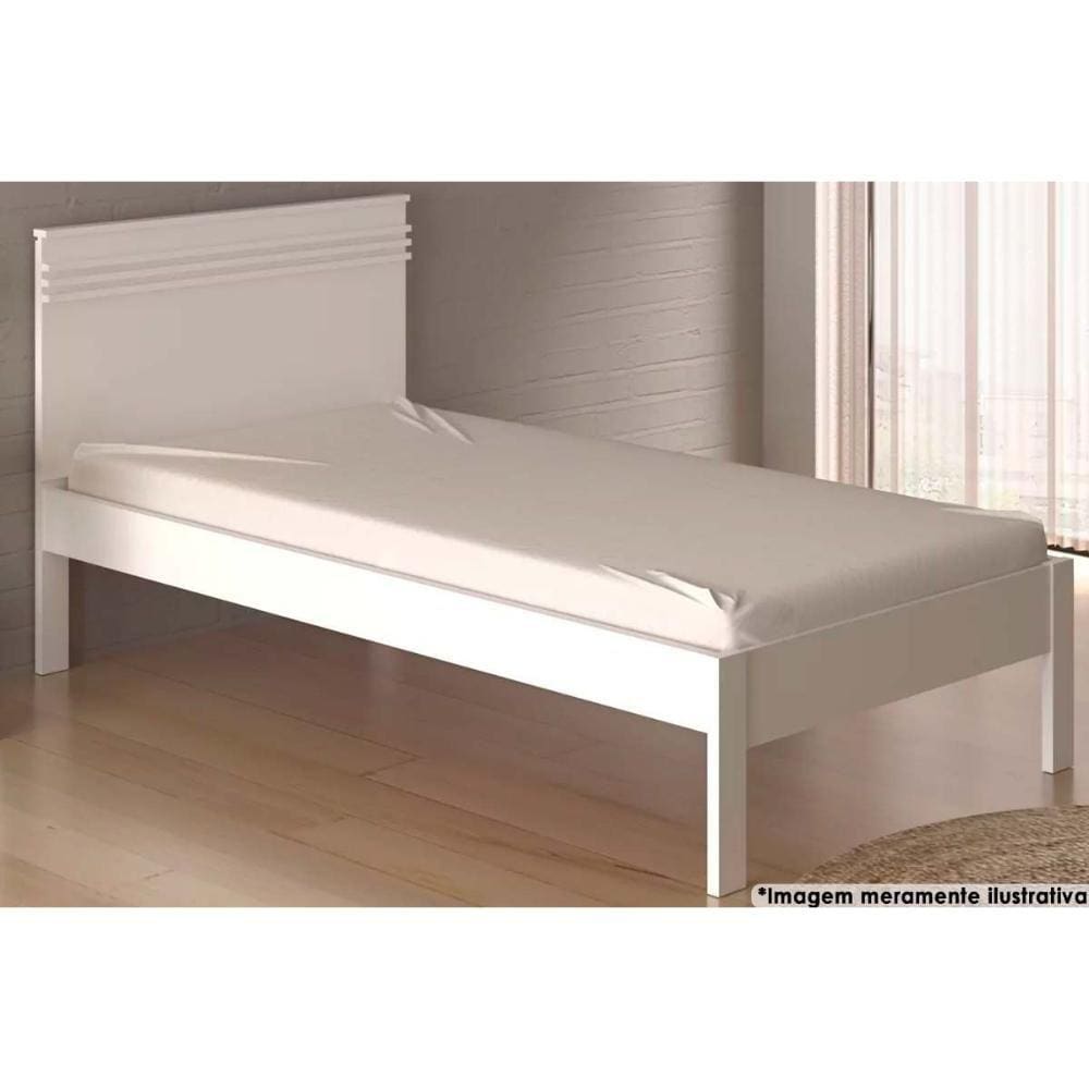 Cama Solteiro CM8010 Branco - Tecno Mobili