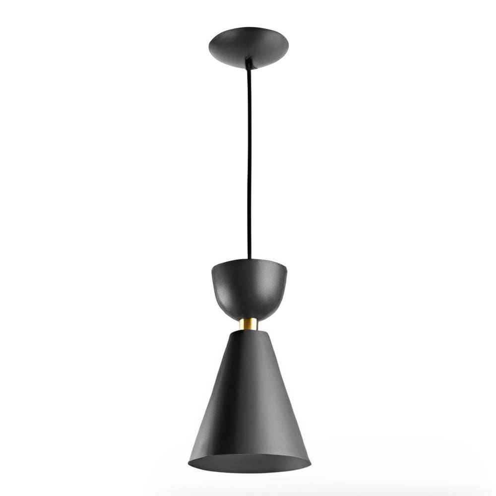 Pendente Cone Moderno Pisa Mesa Balcão Gourmet Preto