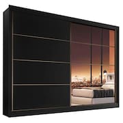 Guarda Roupa Sevilha 2 Portas de Correr Casal 6 Gavetas MDF Mademarcs