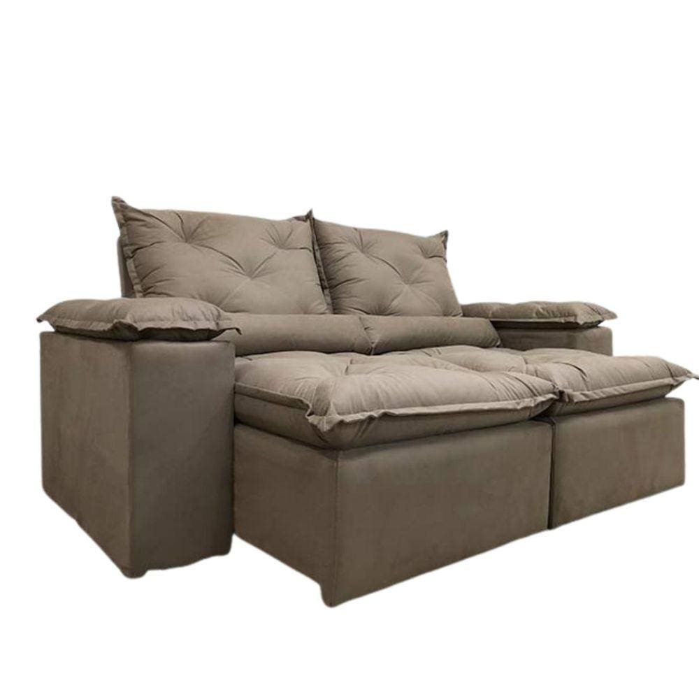 Sofa Retratil Reclinavel Veludo 2,30m Design Elegante Athena
