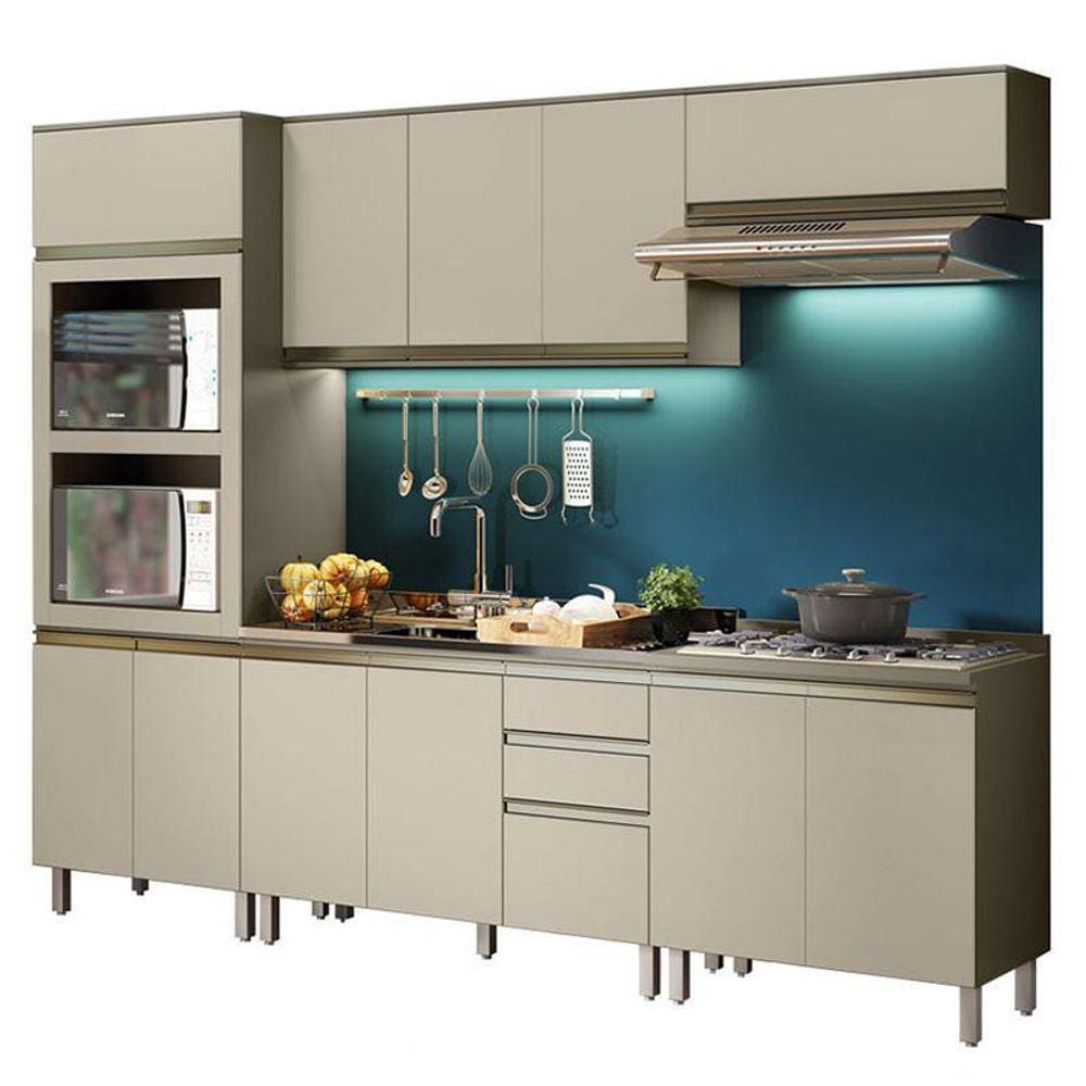 Cozinha Modulada Connect 5 Peças com Torre Quente 2 Fornos - Móveis Henn