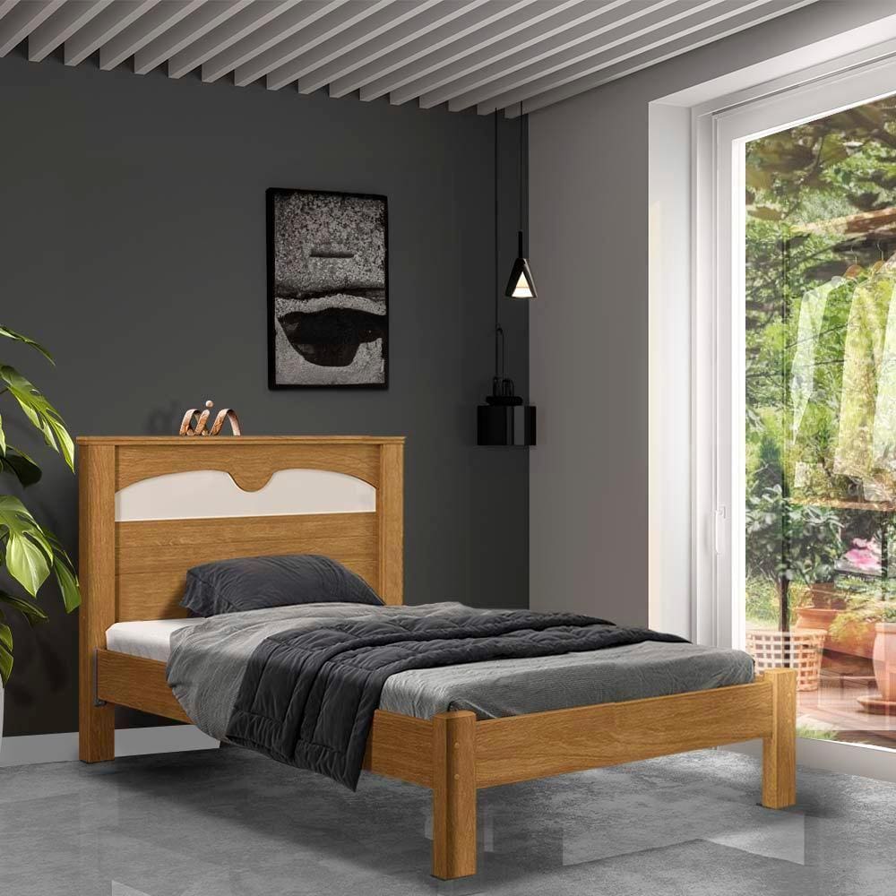 Cama De Solteiro Com Colchão Cinamomo Off White Flex Amsterdã Fênix