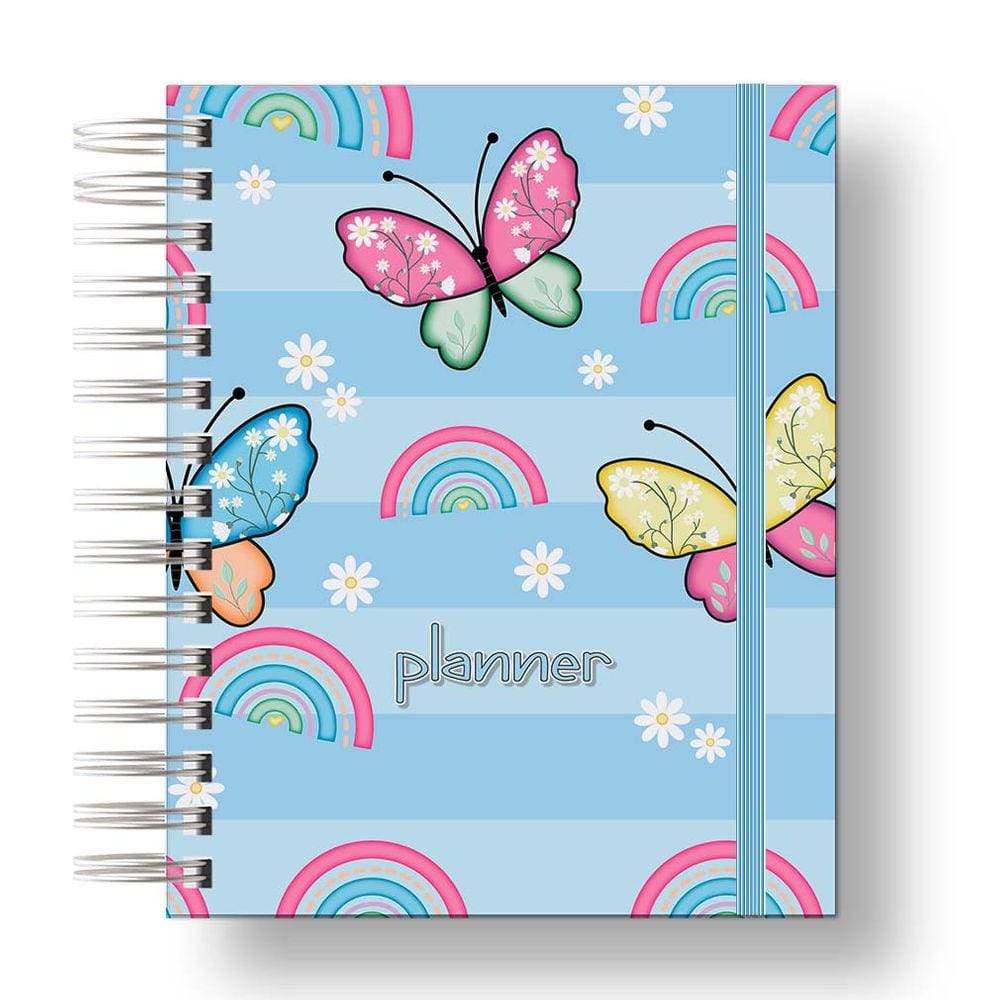 Planner Uau 2024 Borboleta Azul Para palnejamento Anual, Organização Diaria.