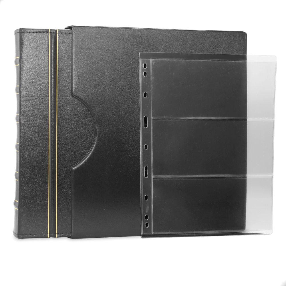Álbum de Luxo Preto Gigante 20 fls Cédulas 3 Espaços 28x21