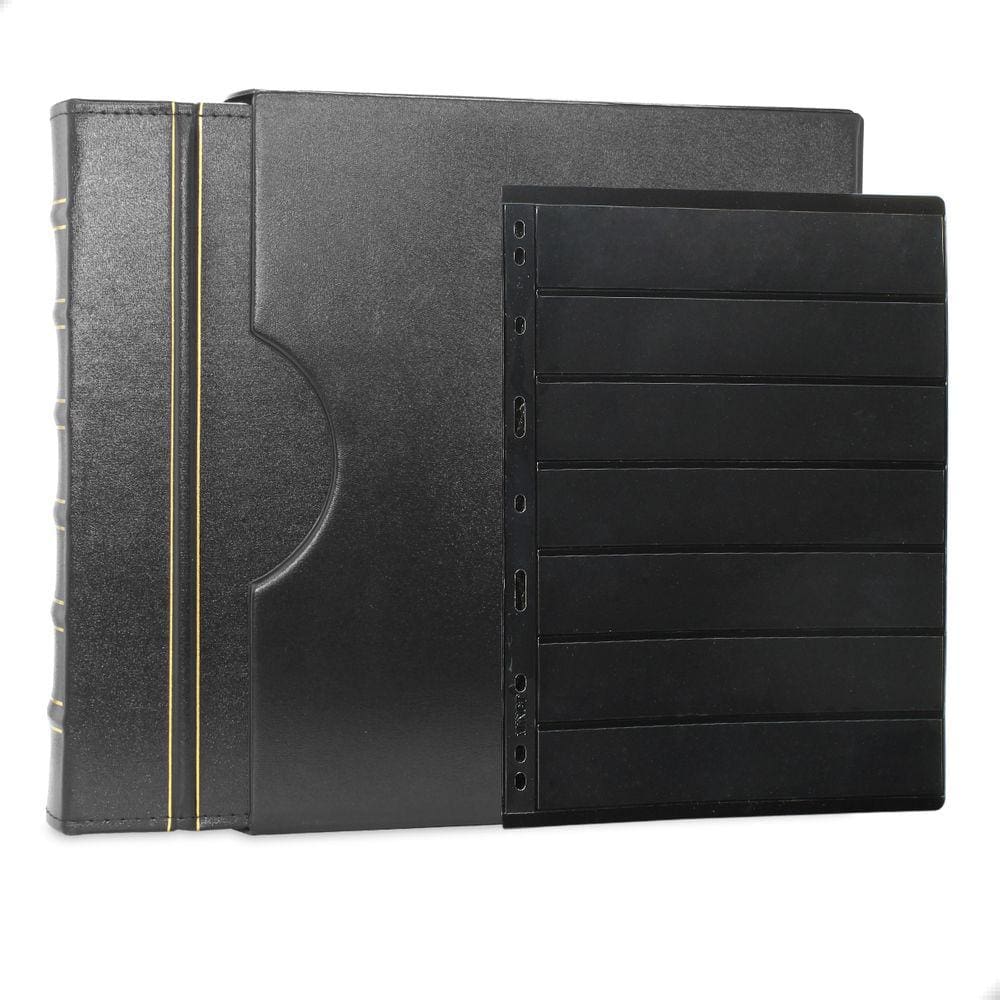 Álbum de Luxo Preto Gigante 10 fls Selos 7 Espaços 28x21