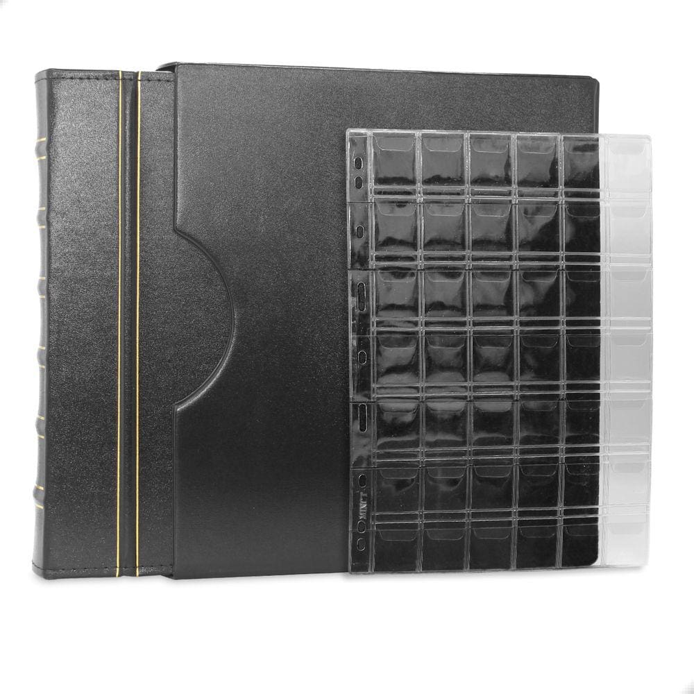 Álbum de Luxo Preto Gigante 20 Folhas de 42 Bolsos 28x21