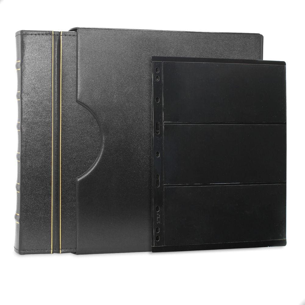 Álbum de Luxo Preto Gigante 30 fls Selos 3 Espaços 28x21