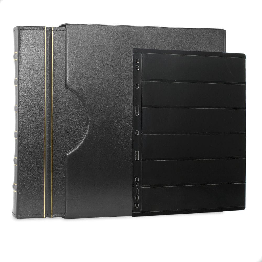 Álbum de Luxo Preto Gigante 20 fls Selos 6 Espaços 28x21