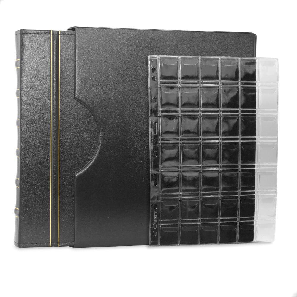 Álbum de Luxo Preto Gigante 40 Folhas de 30 Bolsos 28x21