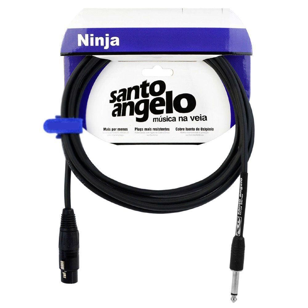 Cabo Microfone Santo Angelo 08728 Ninja Hg 15ft 4,57m EmborrachadoP10 Xlr Preto