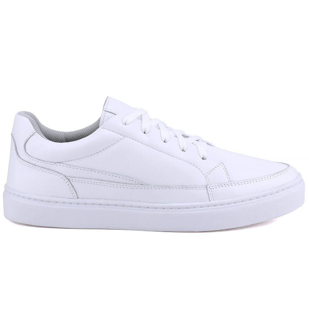 Tenis Masculino Sapatenis Branco Em Couro Leve 2001 Mr. Gutt