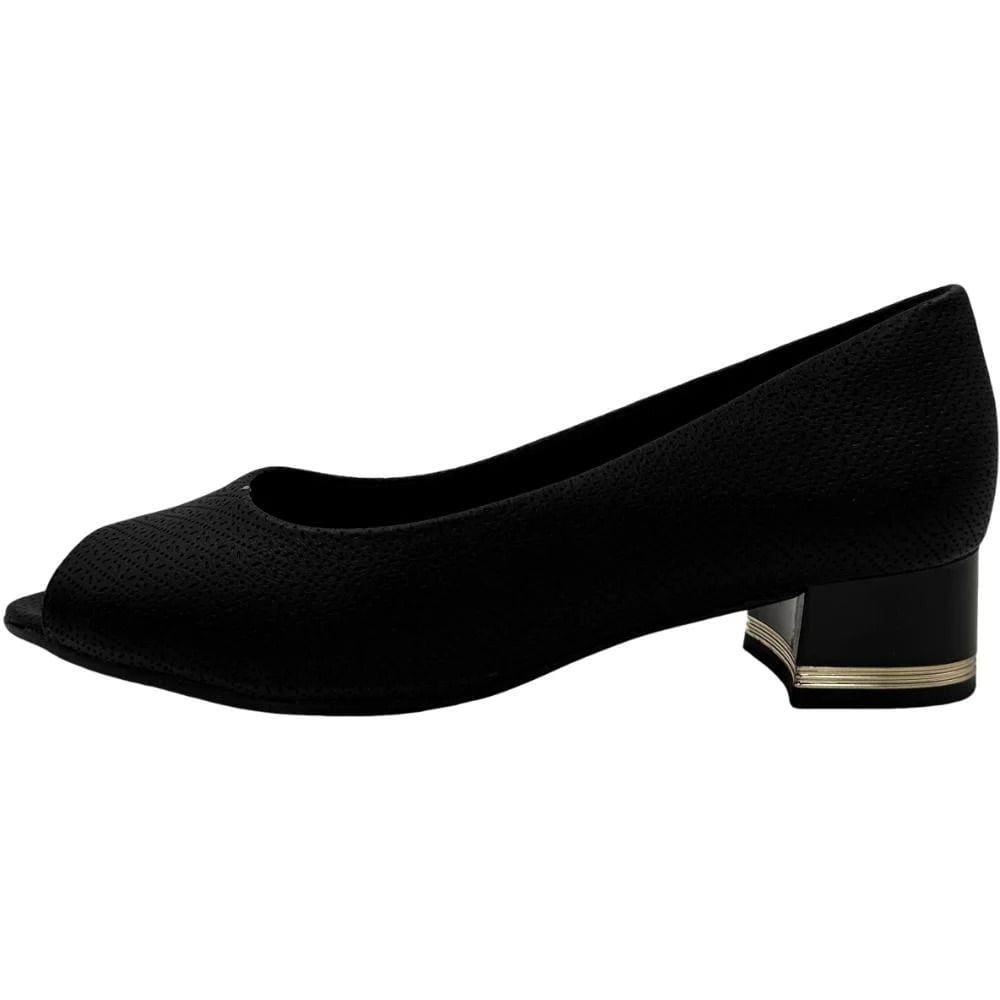 Sapato Peep Toe Salto Baixo Feminino Piccadilly