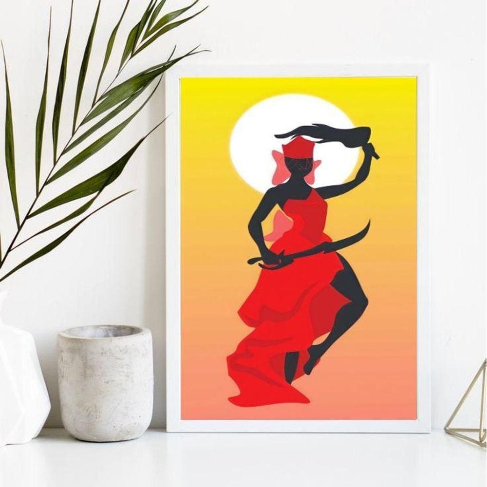 Quadro Decorativo Iansã Candomblé 33x24cm Preta