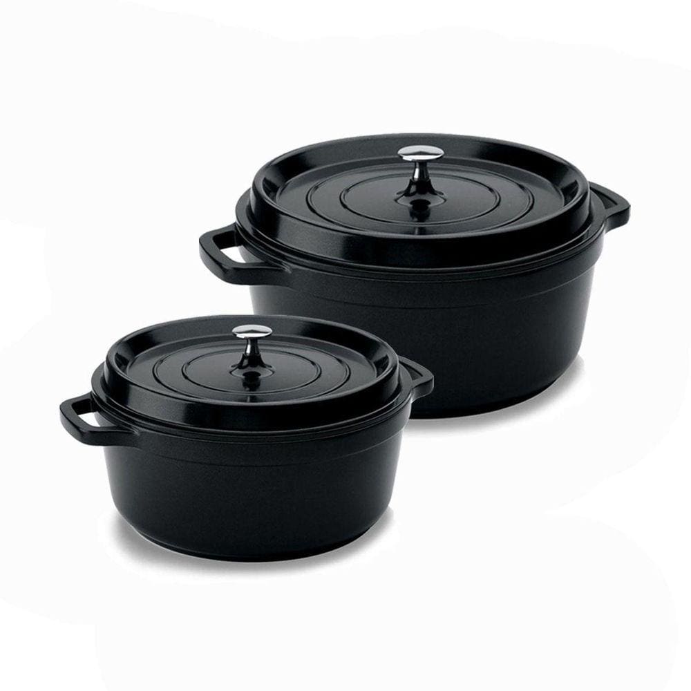Kit Caçarola Hercules Cerâmica Preto 4,3L + 6,8L