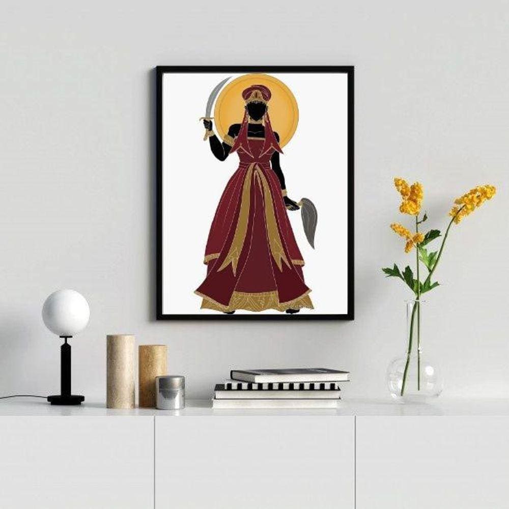 Quadro Orixá Iansã 45x34cm - Moldura Preta