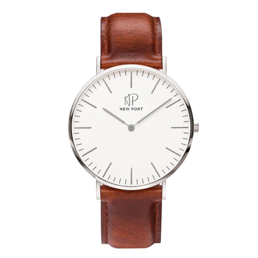 Relógio Masculino Analógico Pulseira De Couro Sintético Minimalista Luxo Elegante 40mm