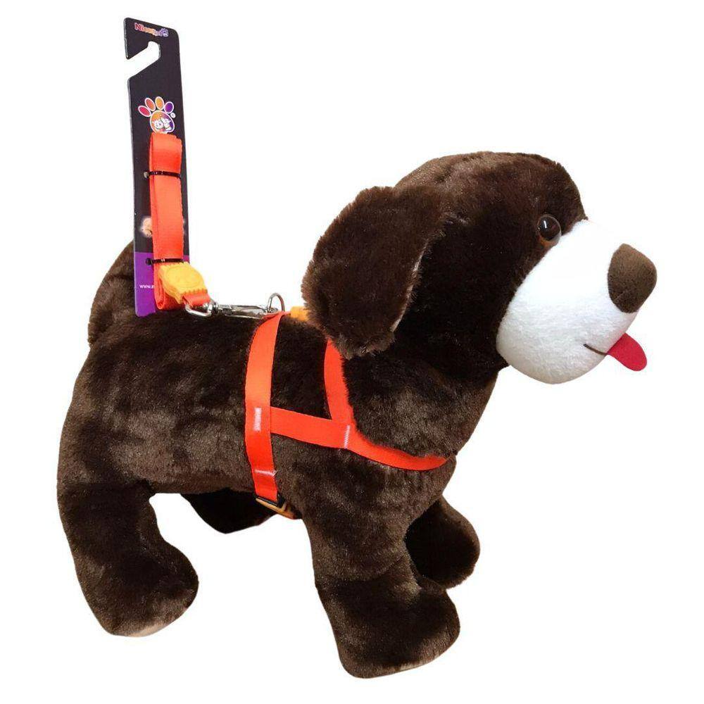 Coleira Peitoral de Seda Neon para Cachorro - Laranja nº 5