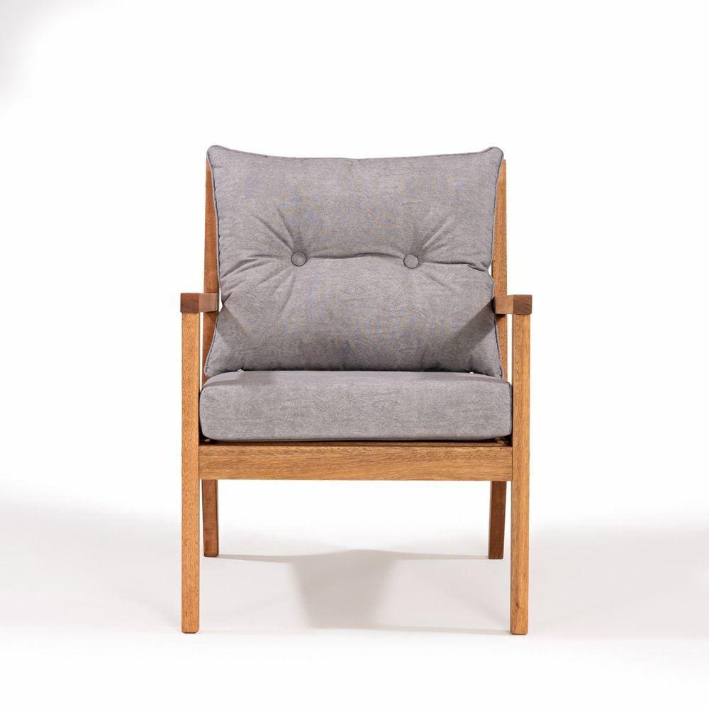 Poltrona para Jardim em Madeira Maciça Riade Stain Jatobá/Grafite