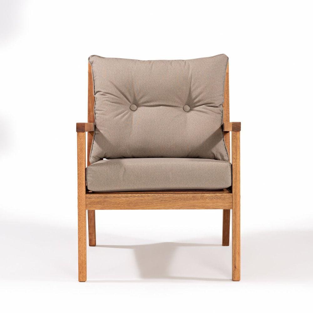 Poltrona para Jardim em Madeira Maciça Riade Stain Jatobá/Cinza