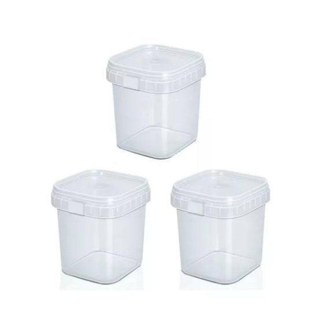 Pote Quadrado Transparente 220ml - Ideal para Bolos