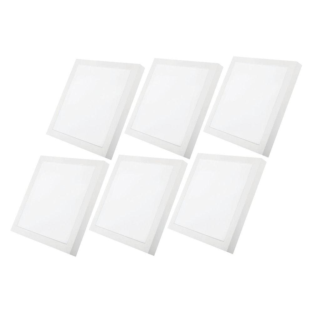 Kit 6 Plafon Led 18w Branco Quente 3000K 30x30 G-Light