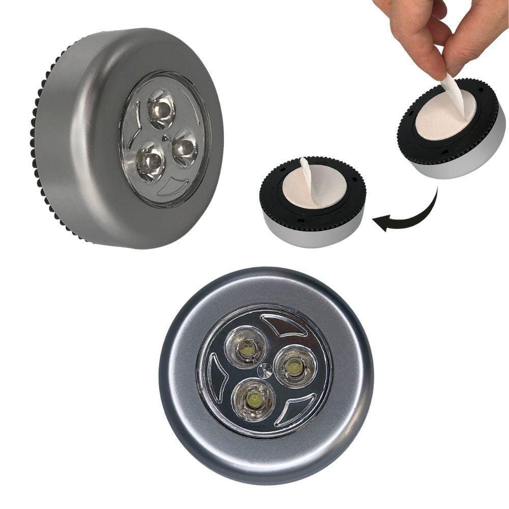 Luminária Led Toque 3 Leds Armário - 07x2,5cm - Branco