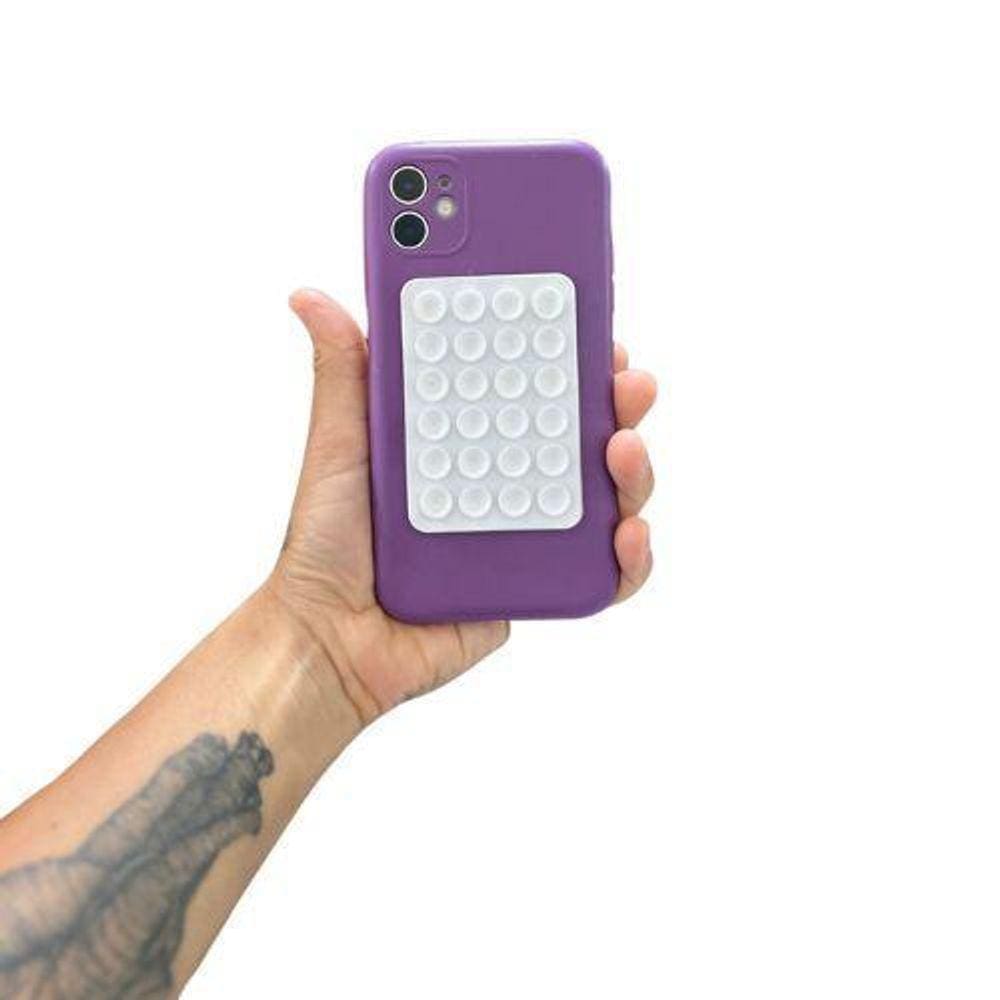 Kit 2 Suportes Adesivos Ventosa Para Celular Tiktok Branco
