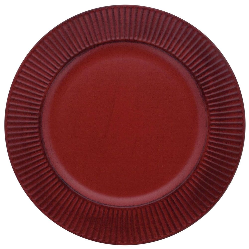 Sousplat Listras Vermelho - Diâmetro 33cm - 375g