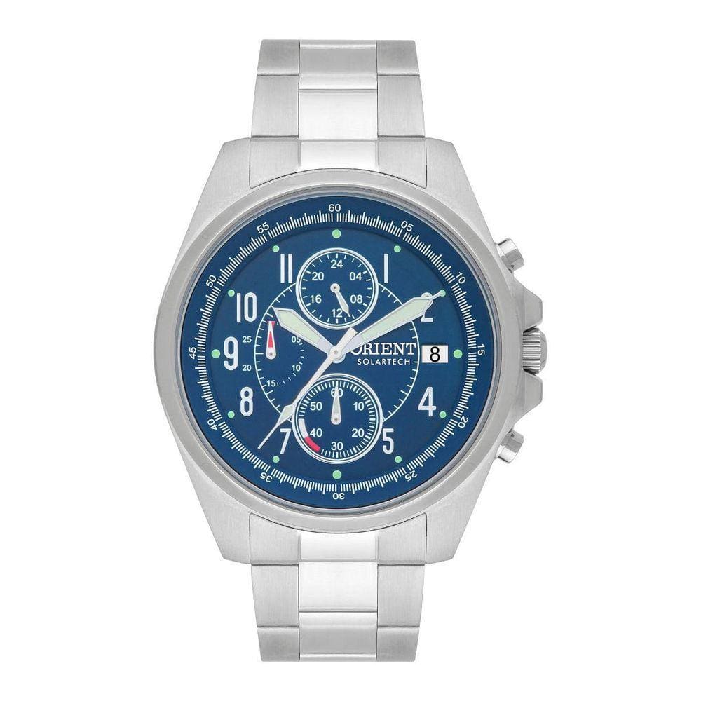 Relógio Orient Masculino Cronógrafo Prata 42mm