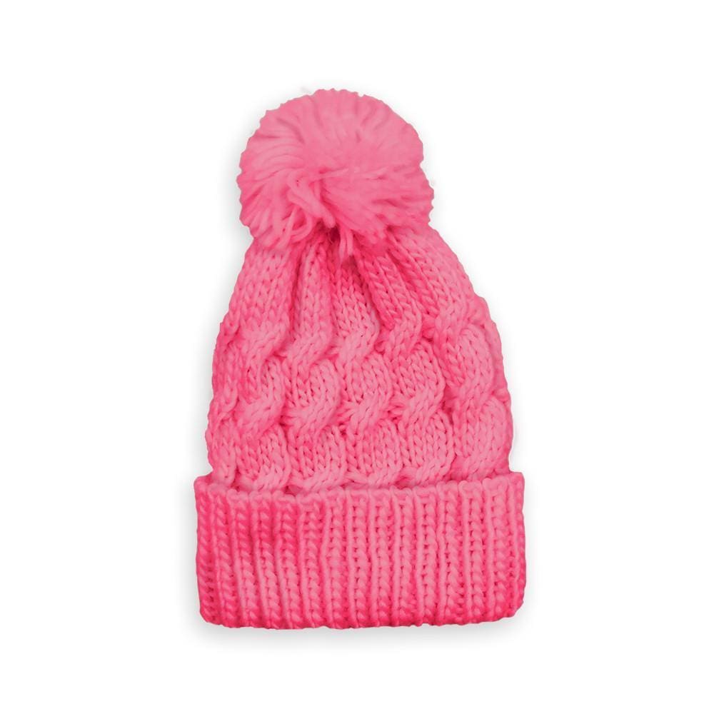 Touca Gorro Inverno Pompom Poliéster Rosa Preta Bege Branca